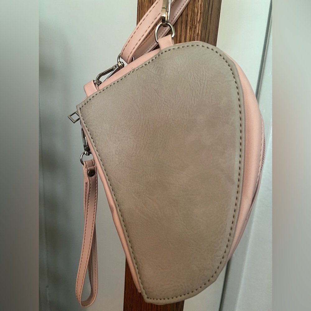 Pink and Gray Embroidered Women's Bag - Picture 2 of 6